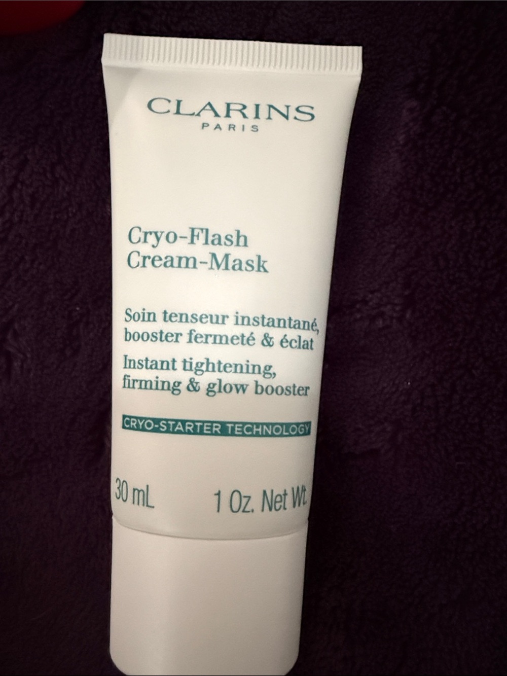 Clarins Cryo-Flash Cream-Mask — White Tube with Teal Logo